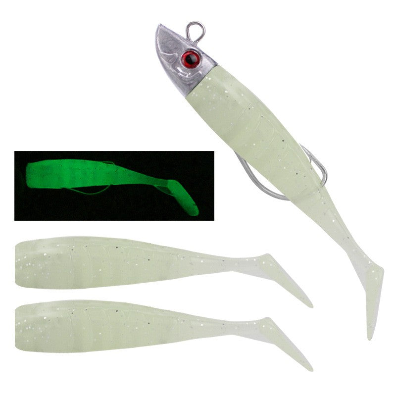 High Quality 2 Replacement Lure Jigging Soft Bait Fishing Lures 8cm 8.5g DIY Head Jig Fish T Tail Sea Bass Lure Fishing Tackle