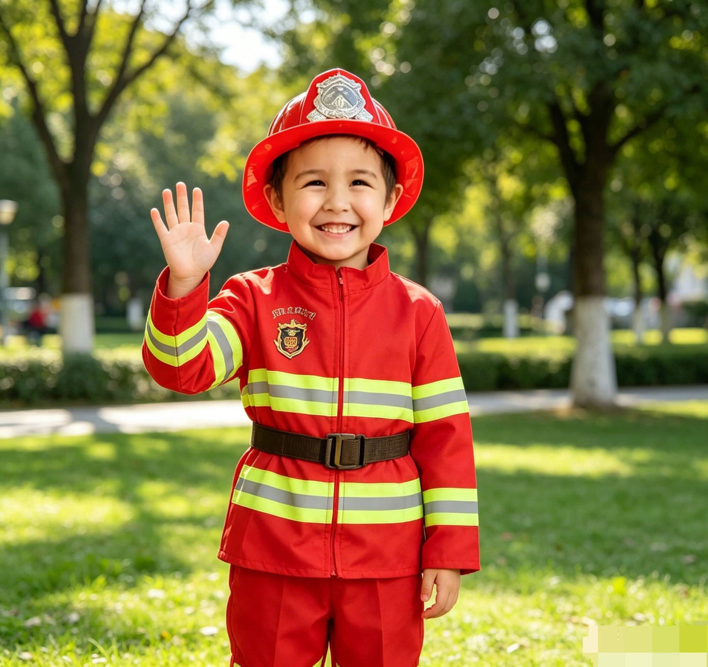 Kids Firefighter Halloween Cosplay Uniform Toys Children Sam Firemen Role Work Clothing Suit Boy Girl Performance Party Costumes