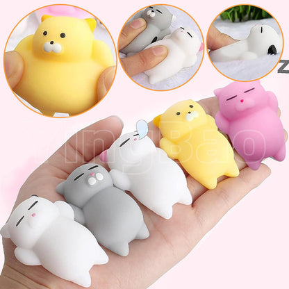 4/5/6PCS Kawaii Squishies Mochi Animal Antistress Toys Stress Relief Ball Relaxing Mood Squeeze Gifts Party Favors for Birthday