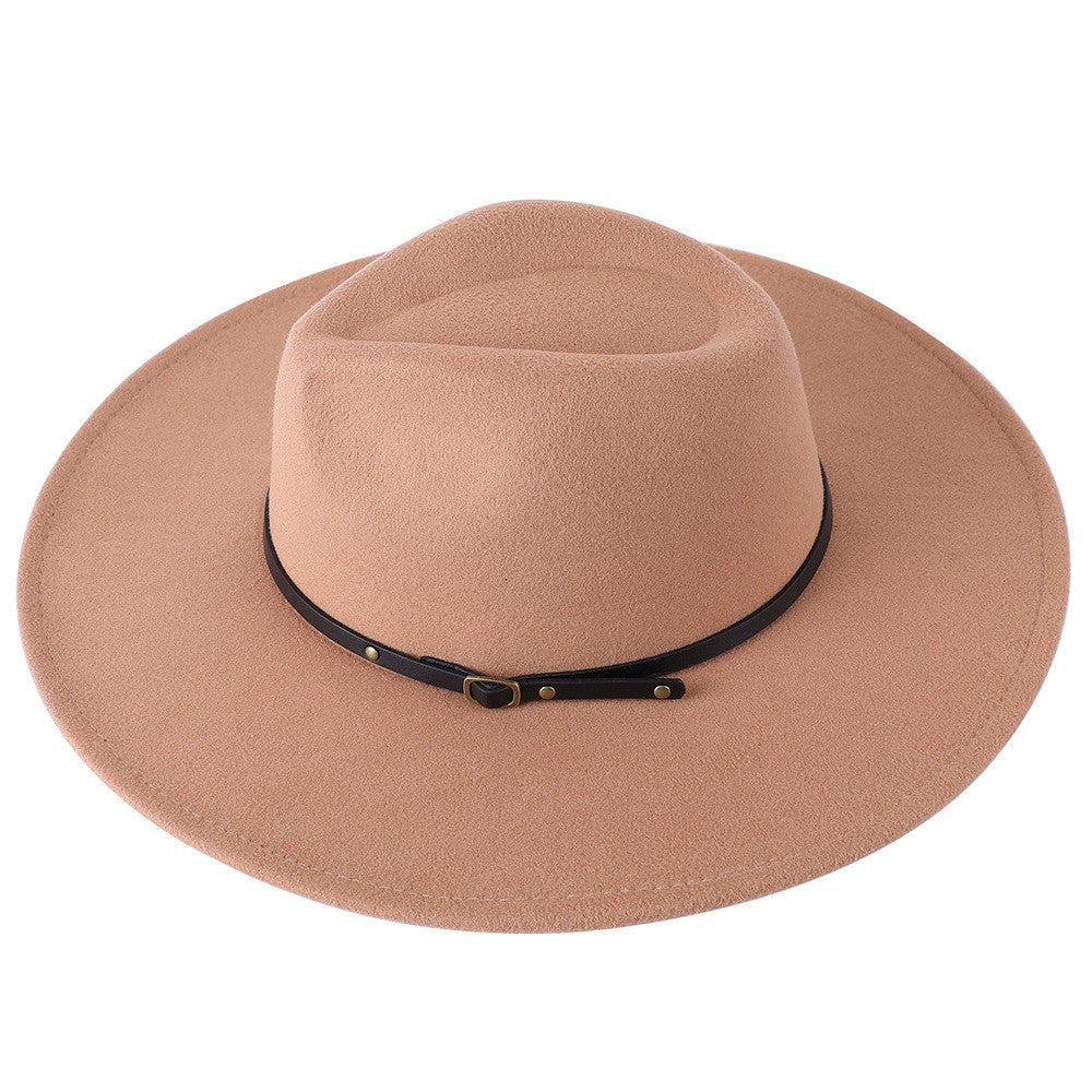 Wool Warm Wide Brim Fedora Hats Women Solid Color Top Jazz Felt Hat For Men Panama Gamble Yellow Hats