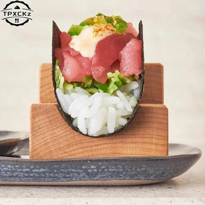 Suporte para Taco, Prateleira de Pizza Mexicana, Suporte para Rolo de Sushi Japonês, Suporte de Madeira para Lanche, Prato de Madeira para Culinária, Barco de Sushi Sashimi