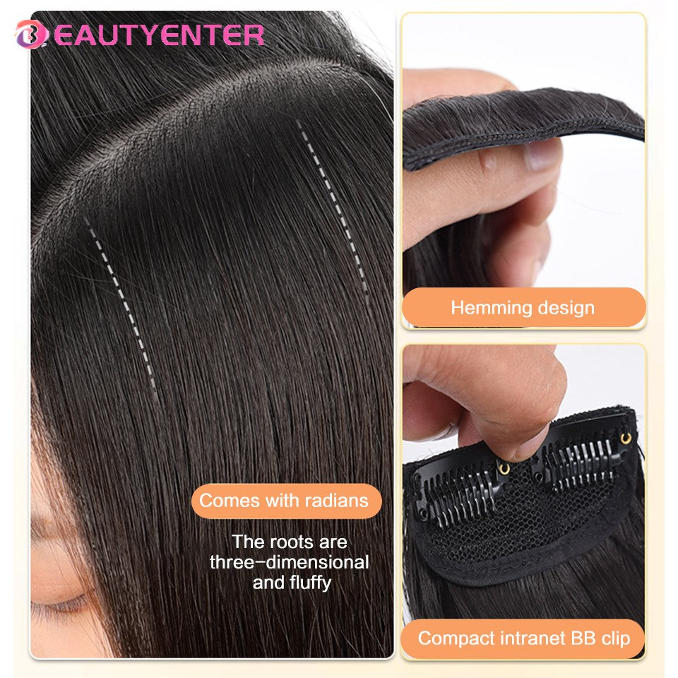 Tic-Tacs Sintéticos One Piece 2Clips Cabelo Liso Invisível com Tic-Tac Aumento de Volume Apliques Capilares Cobertura Lateral Superior