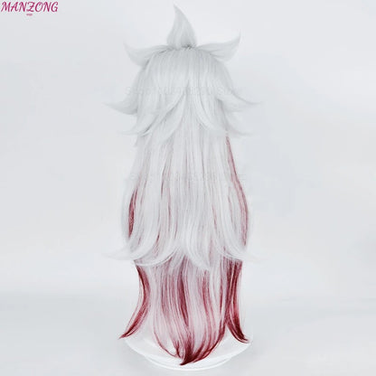High Quality Game Impact Arataki Itto Cosplay Wig Heat Resistant Synthetic Hair Anime Wigs + Red Horn Prop Accessories