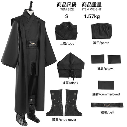 Obi Wan Kenobi Jedi Warrior Cosplay Costume Adult Kids Unisex Cloak Friar Uniform Robe Full Set Halloween Carnival Outfits