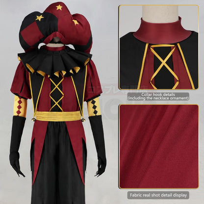 HOLOUN The Freak Anime Pierrot Cosplay Costume Coat Top Pants Belt Clown Collar Clown Hat Convention Halloween Christmas