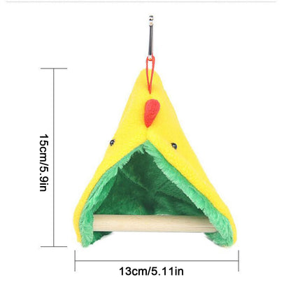 Ninho de Pássaro para Gaiola Pendurável de Inverno Quente Ninho de Descanso de Madeira Triangular para Calopsitas Tentilhões Loja de Animais de Estimação