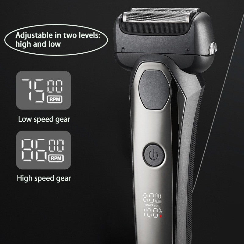 MOTAWISH Electric Shaver Reciprocating High and Low Two-speed Adjustable Shaver Full Body Washable Type-c Rechargeable Shaver