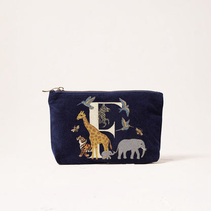 Cute Animal Letter Print Velvet Clutch Makeup Bag - Fashionable And Stylish Cosmetic Pouch for Women