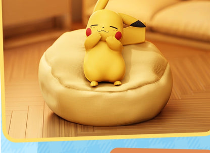 POKEMON Original Posição de Dormir Pikachu Charmander Slowpoke Meowth Rowlet Figuras Boneco de Ação Genuíno Brinquedo Presente
