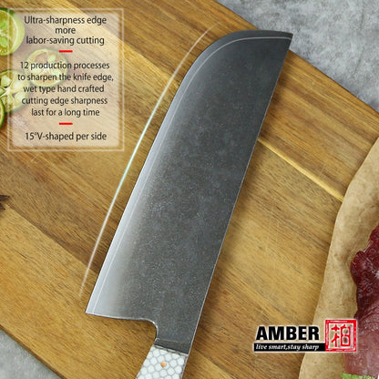 Conjunto de 3 facas de cozinha japonesas afiadas Damascus para Chef e Nakiri, lâmina de aço revestida de 3 camadas com cabo de resina e espaçador G10