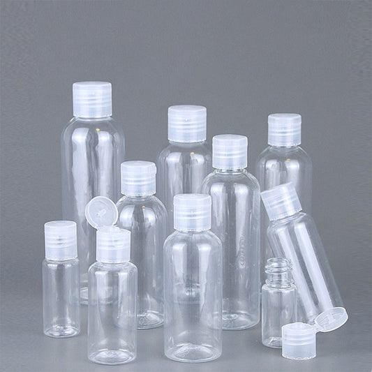 Travel Bottles 15ml 30ml 50ml 100ml 150ml 200ml 250ml 500ml Lotion Bottle Clear Plastic PET Vial Flip Top Cosmetic Container