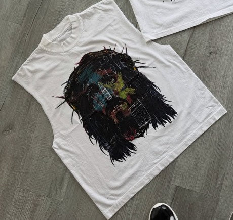 Y2K Summer Casual Loose T-shirt Men Street Hip-hop Harajuku Retro Fashion Oversized Short-sleeved High Street Fashion Clothing