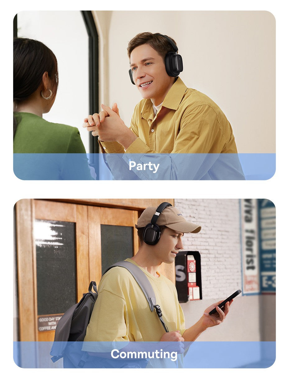 Baseus Bowie H1i Wireless Headphones Bluetooth 5.3 Active Noise Cancellation Headsets Overhead Hi-res Spatial Audio Headphone