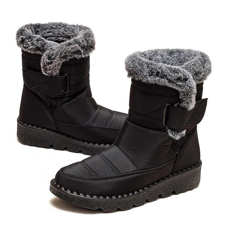 Women's Boots 2025 Trend Snow Boots With Fur Winter Shoes Woman Low Heels Footwear Winter Boots Women Combat Middle Botas Mujer