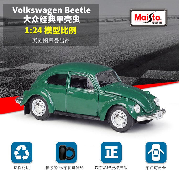 Maisto Diecast 1:24 Scale Volkswagen Beetle Alloy Retro Vintage Car Model Ornaments Collection Souvenir Ornaments Display