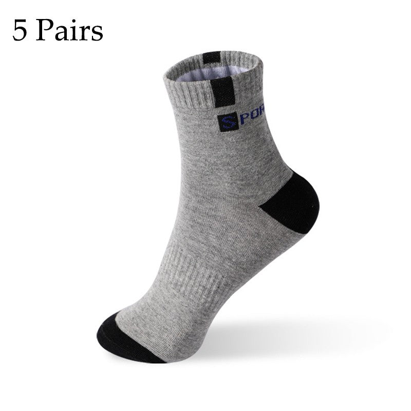 5 Pairs Size 37-43 Men Bamboo Fiber Autumn Winter Men Socks Breathable Cotton Sports Sock Breathable Deodorant Business Socks