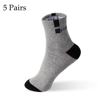 5 Pairs Size 37-43 Men Bamboo Fiber Autumn Winter Men Socks Breathable Cotton Sports Sock Breathable Deodorant Business Socks