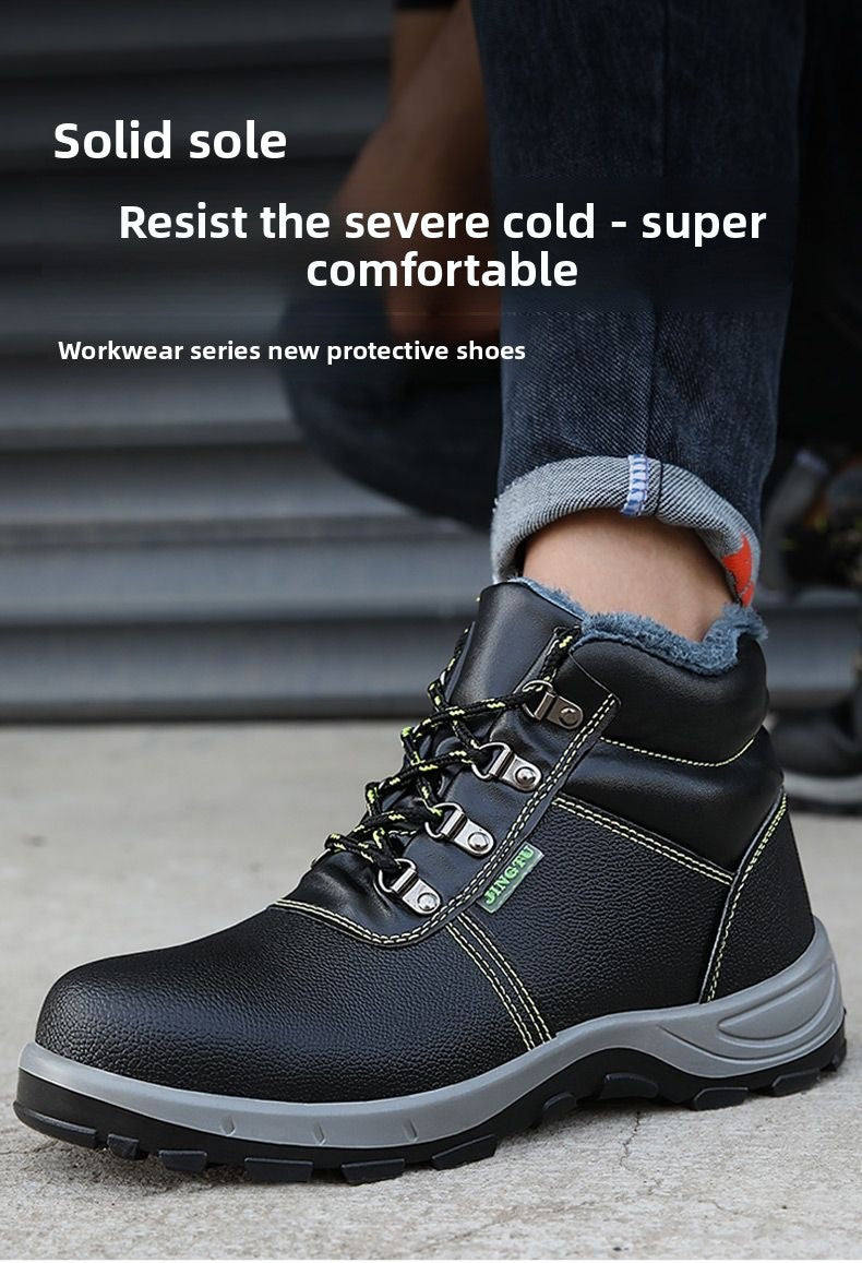 High Quality Safety Shoes for Men Woman Autumn Winter Thickened Warm Boots Woman Sneakers Anti-smashing Steel Toe Cap Puncture