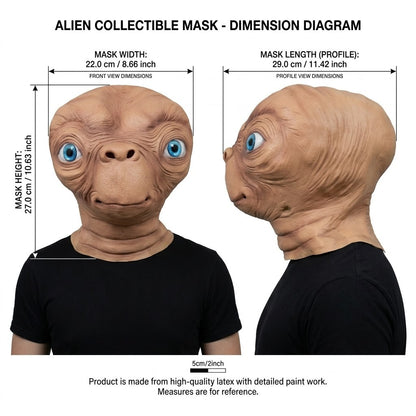 Realistic Alien Latex Mask Extraterrestrial Big Eyes Full Head Mask Sci-Fi Space Creature Cosplay Costume Halloween Party Horror