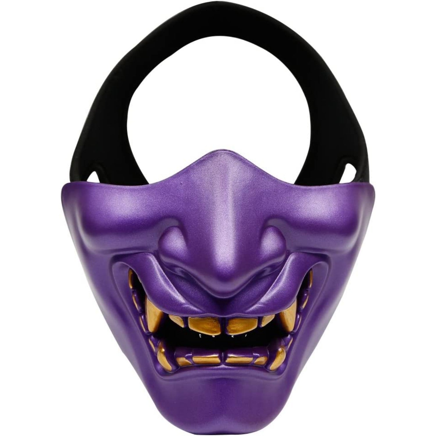 Bullsgetin Airsoft Half Face Mask - Evil Demon Monster Kabuki Samurai Hannya Oni Masquerade Ball, Party, Halloween, Cs War Game