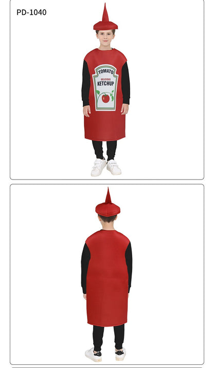 French Fries Costume Cosplay Kid Funny Chocolate Salad Dress Sponge Costumes Boy Girl Snack Club Carnival Fancy Dress Up Outfit