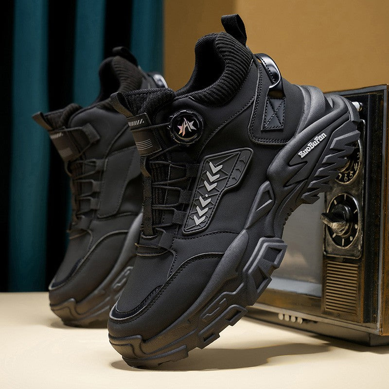 New Men's Casual Outdoor Construction Site Work Durable Safety Shoes, Black for Outdoor Mountain Climbing and Hiking Sports