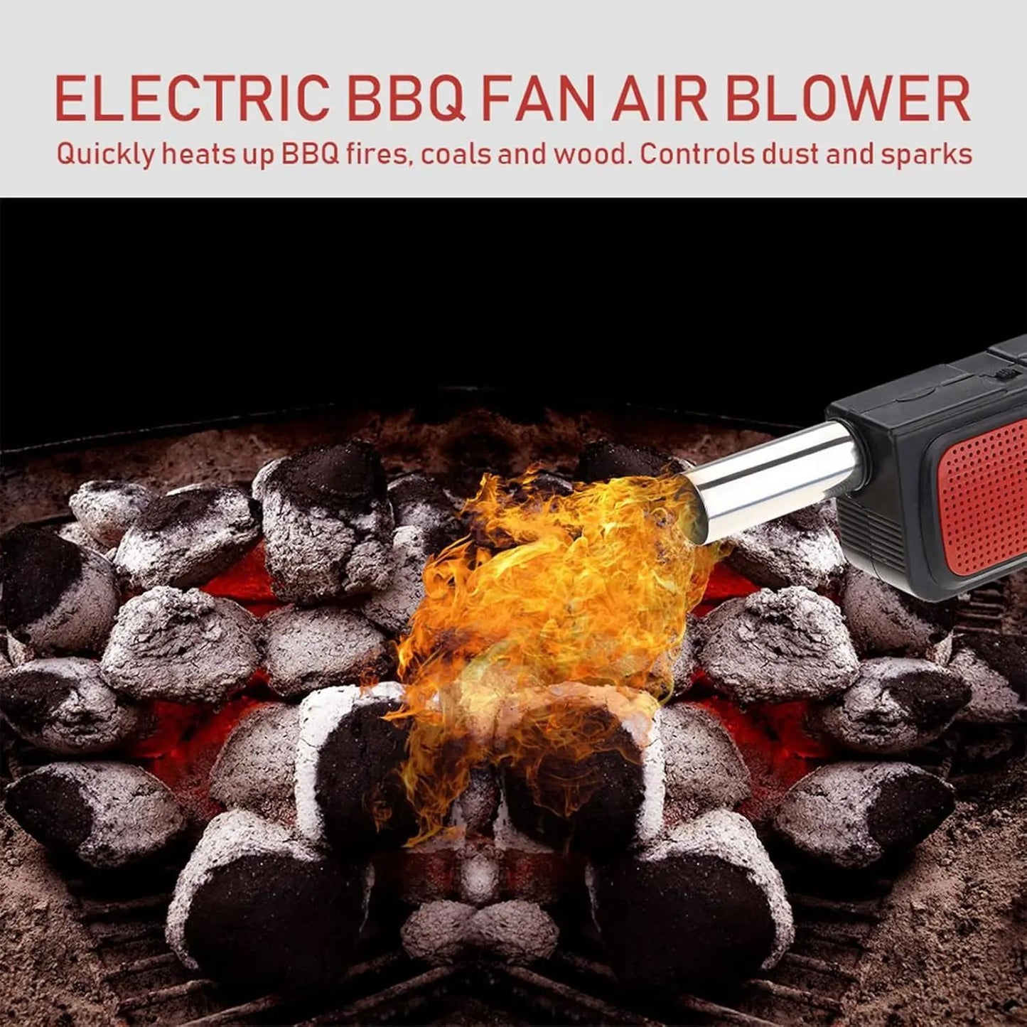 Outdoor Camping Picnic Barbecue Air Blower Portable Handheld Electric BBQ Cooking Fan Air Blower Fire Bellows Tool