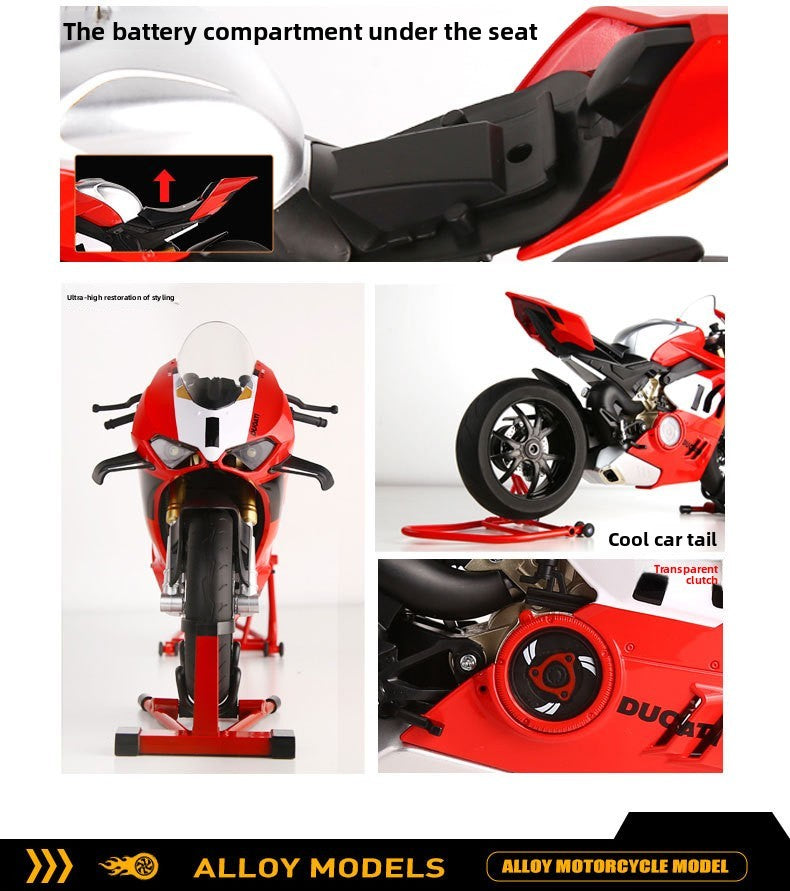 Simulação Liga 1:6 Ducati V4S Modelo de Motocicleta de Corrida Diecast Liga de Moto Brinquedo Coleção Miniatura Carro Decoração de Casa
