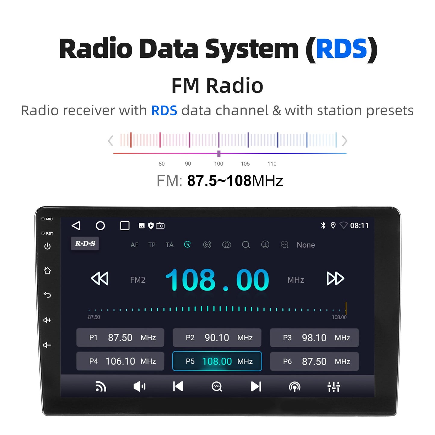 ESSGOO 7"/9"/10“ 2 DIN Android 14 4+64G Car Stereo Carplay Android Auto GPS SAT Navi Bluetooth FM RDS Radio WIFI Touchscreen