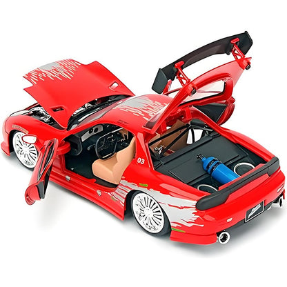 JADA 1:24 Doms Mazda RX7 Alloy Car Diecasts & Toy Vehicles Car Model Miniature Scale Model Car For Children