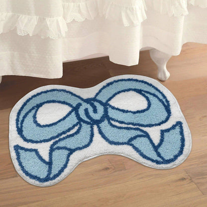 VIKAMA Creative Bow Rug Living Room Bedroom Kitchen Bathroom Absorbent Machine Washable Doormat Carpet Home Decor Mat Rug