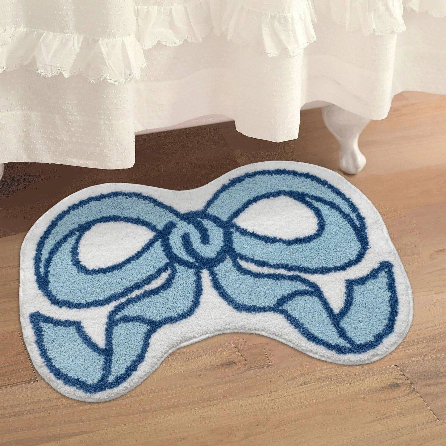 VIKAMA Creative Bow Rug Living Room Bedroom Kitchen Bathroom Absorbent Machine Washable Doormat Carpet Home Decor Mat Rug
