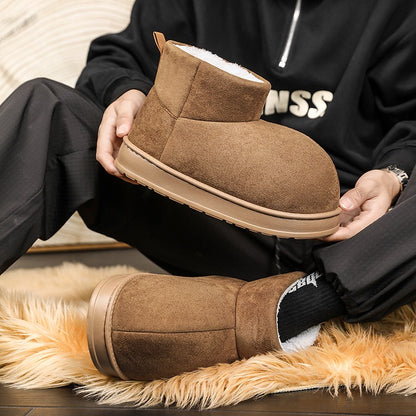 New Men's Fashionable Ankle Boots Autumn Winter Male Short Outdoor Footwear Versatile Walking Boots Men Winter Plush Snow Boots