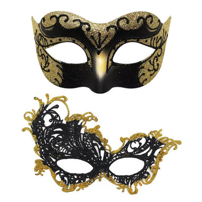 2PCS/set Couple Masks Lace Women Mask Men Painted Half Face Mask Eye Mask Set Party Masquerade Wedding Decoration Costume Prom