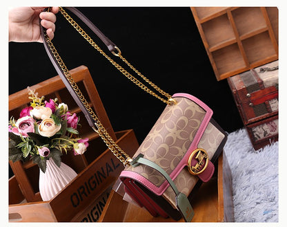 Light luxury women's bag 2025 new high-end color contrast single shoulder underarm bag designer fashionable crossbody small squa