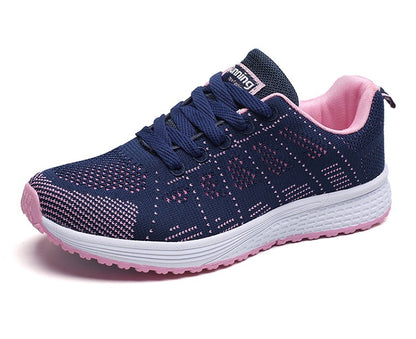 Women's Sneaker 2025 New Fashion Breathable Trainers Comfortable Sneakers Mesh Fabric Lace Up Women's Tennis Shoes For Women