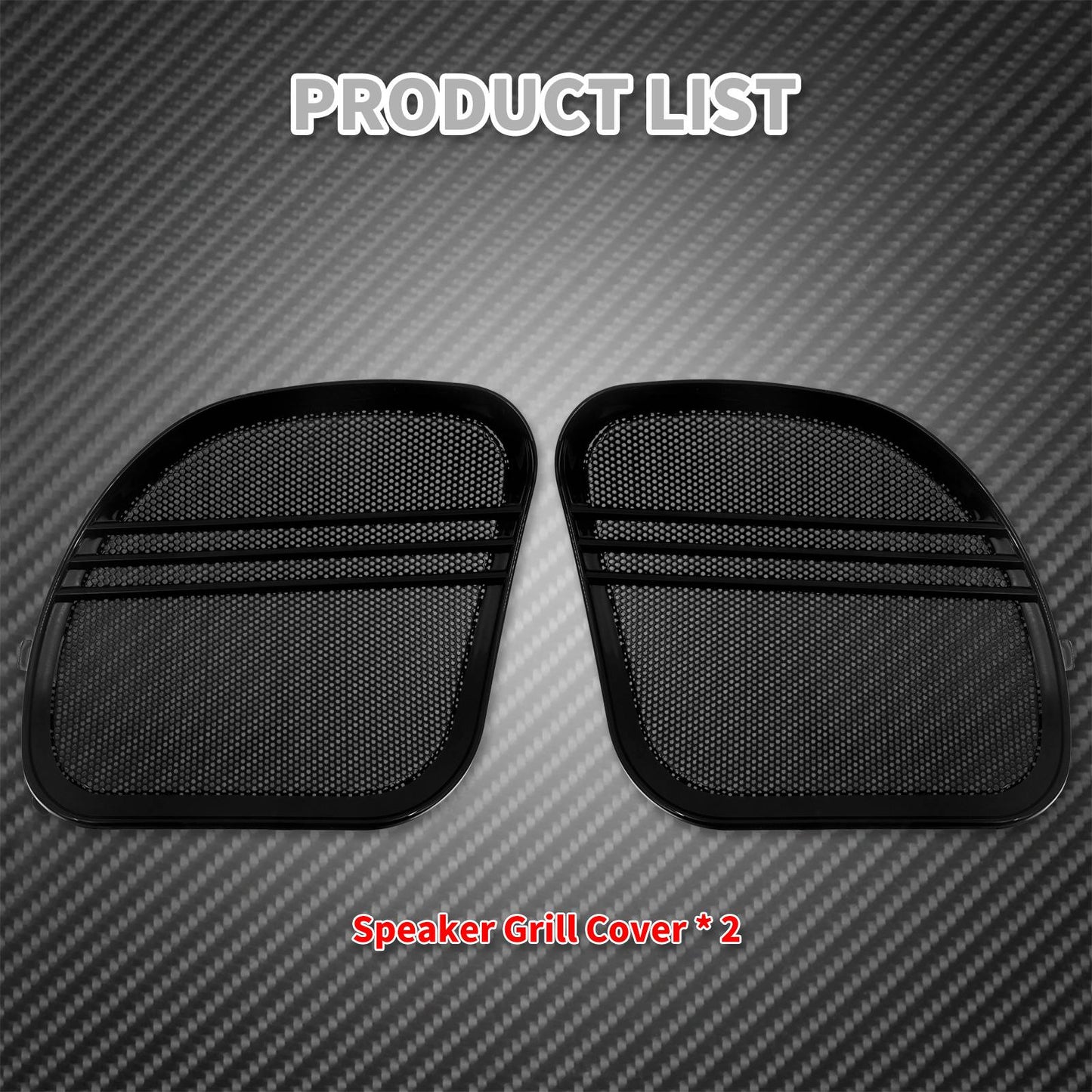 Grades do Alto-falante de Motocicleta Tri-Line Preto Tampas da Buzina da Grade Para Harley Touring CVO Road Glide FLTRX Special FLTRXS 2015-2023