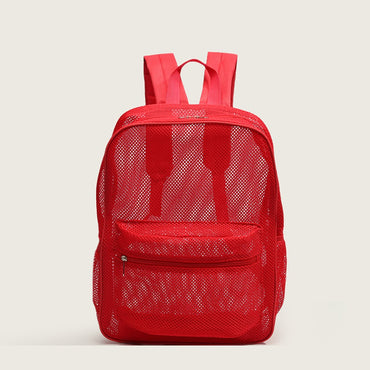 Women's Mesh Breathable Backpack Portable Hollow Casual Outdoor Travel Storage Bag