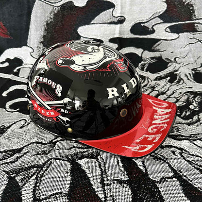 Capacete de beisebol Moto Retro Capacete de motocicleta Capacete de scooter Masculino e feminino Capacete de meio capacete de moda ao ar livre