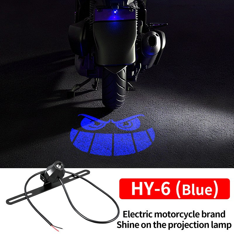 Luz de projeção de motocicleta e veículo elétrico olho de diabo LED de alta definição luz de placa anti-colisão traseira mod
