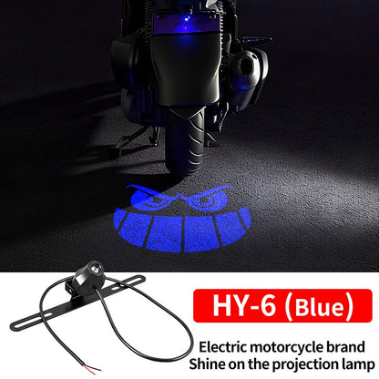 Luz de projeção de motocicleta e veículo elétrico olho de diabo LED de alta definição luz de placa anti-colisão traseira mod