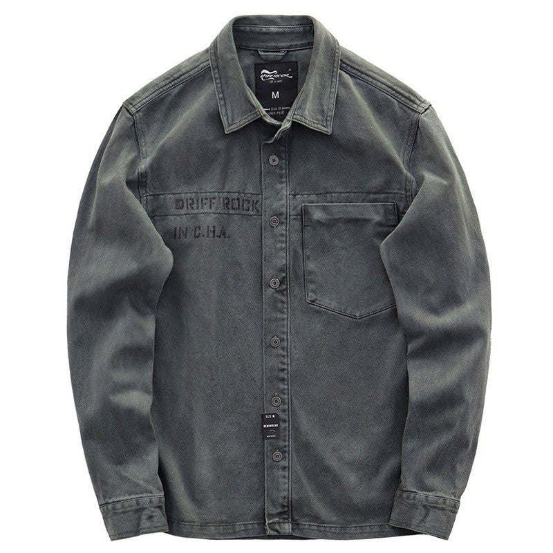 Sansour 2023 New 100% Cotton Military Shirt Men Long Sleeve Casual Dress Shirt Male Cargo Work Shirts With Embroidery