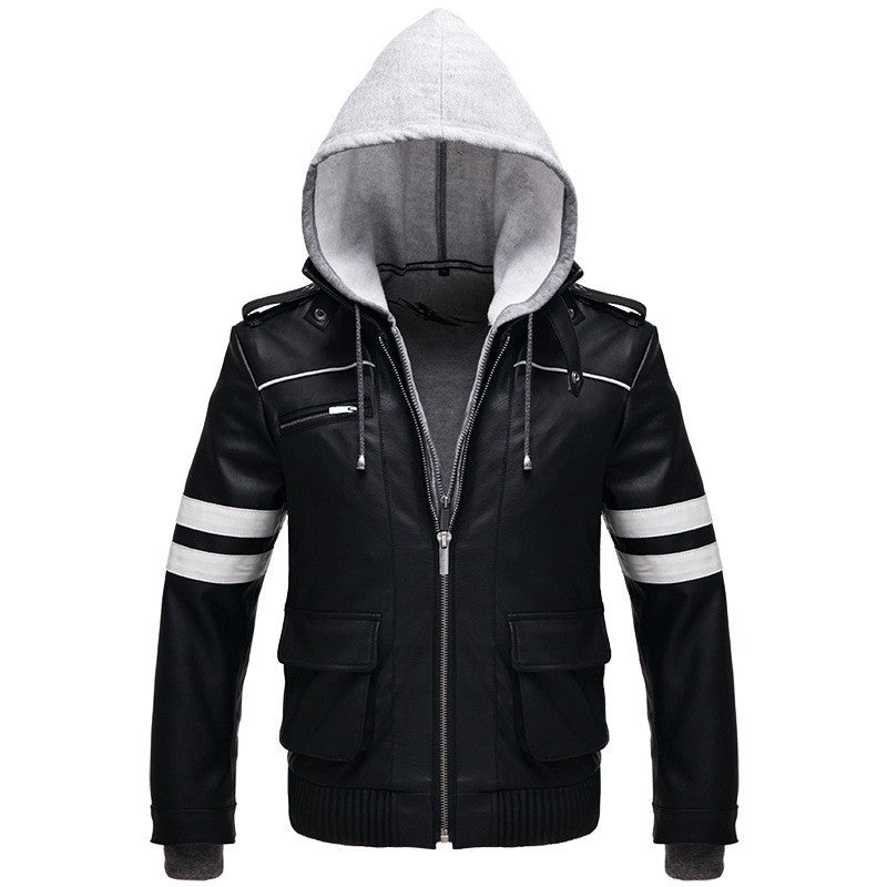 CosZtkhp Double Collars!Game Prototype Alex Mercer PU Leather Jacket Winter Coat Halloween Cosplay Costumes for Women/Men M-4XL
