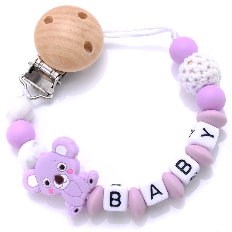 Baby Personalised Name Silicone Pacifier Clips Chain Wholesale 1Pcs Baby Nipple Pacifier Chain Cartoon Shape Holder