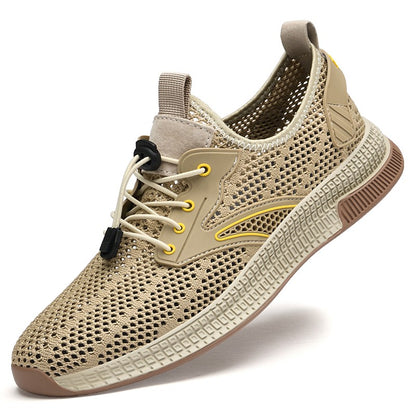 Sapatos Masculinos Casuais de Couro Genuíno para Exteriores Marca de Sapatos Masculinos para Escalada Caminhada Viagem Sapatilhas Respiráveis Masculinas Calçados de Verão