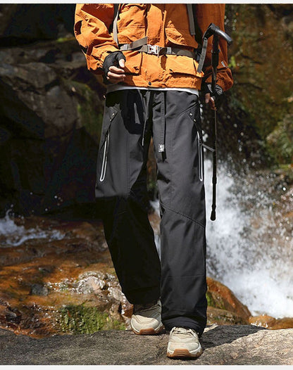 Calças de Caminhada Masculinas Inverno Quente Impermeáveis Corta-vento Refletivas para Escalada Acolchoadas Grossas para Camping Esqui Trekking Esportivas
