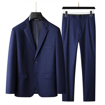 Men's 2025 Business Casual Suit And Trousers Two-Piece Set Large Size XL-9XL Handsome Solid Color All-In-One Wedding Dress