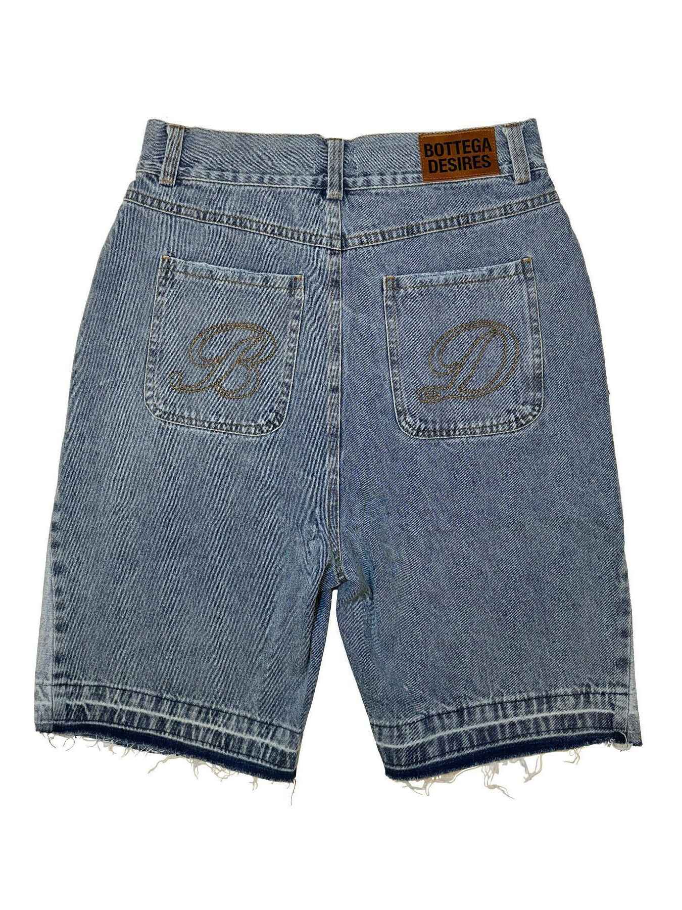 Bottega Desires Trend Men's Fried Street Loose Five-point Pants Fashion Trendy Brand Retro Y2k Letter Denim Shorts Baggy Jeans