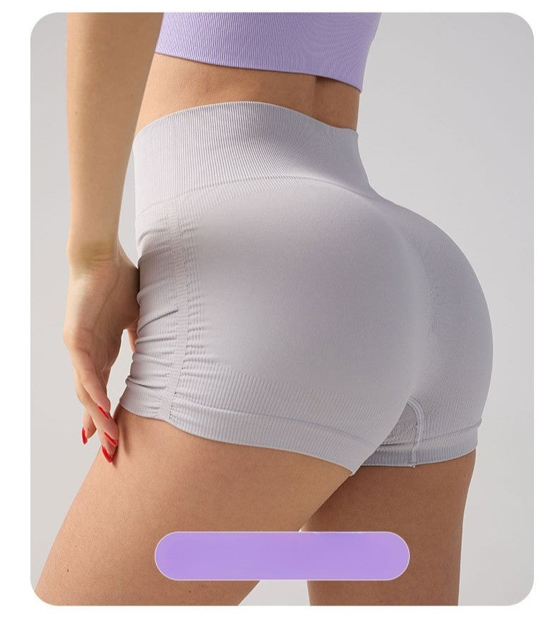 Women High Waist Fitness Shorts Gym Hip Lifting Yoga Sports Tight Running Shorts Exercise Three Folded Yoga Shorts