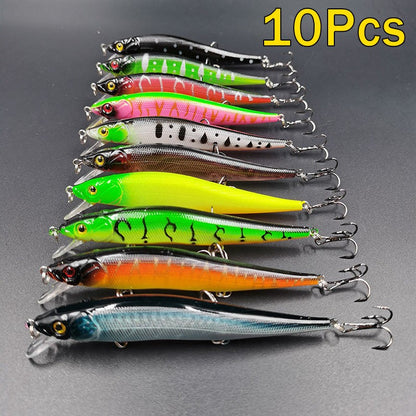 Isca Artificial Pesca 11.5cm/14g Bionic Balançante Isca Rígida com Olhos 3D Anzol Wobbler Pesca de Carpa Pesca de Baixo Perca 5/10 Peças
